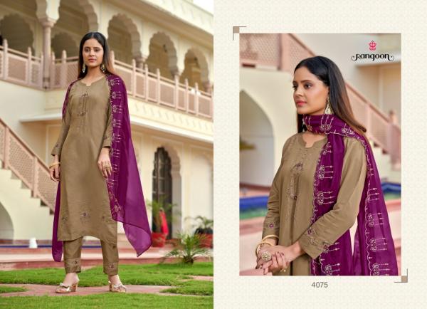 Rangoon Daisy Viscose Embroidery Designer Readymade suit